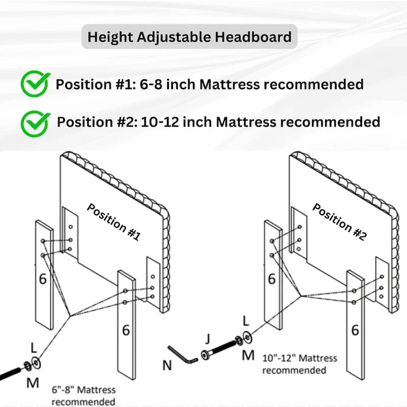 Lit plateforme complet avec tête de lit réglable, Tissu Dove