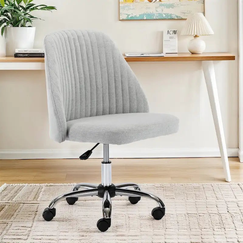 Chaise de bureau pivotante en tissu capitonné "Chic Channel" pour la maison et le maquillage