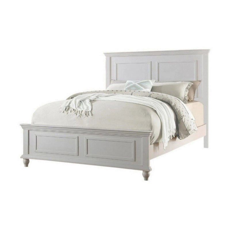 Lit Blanc de Taille King Oriental Meuble de Chambre à Coucher Tête et Pied de Lit Hauts en Contreplaqué 1 Cadre de Lit