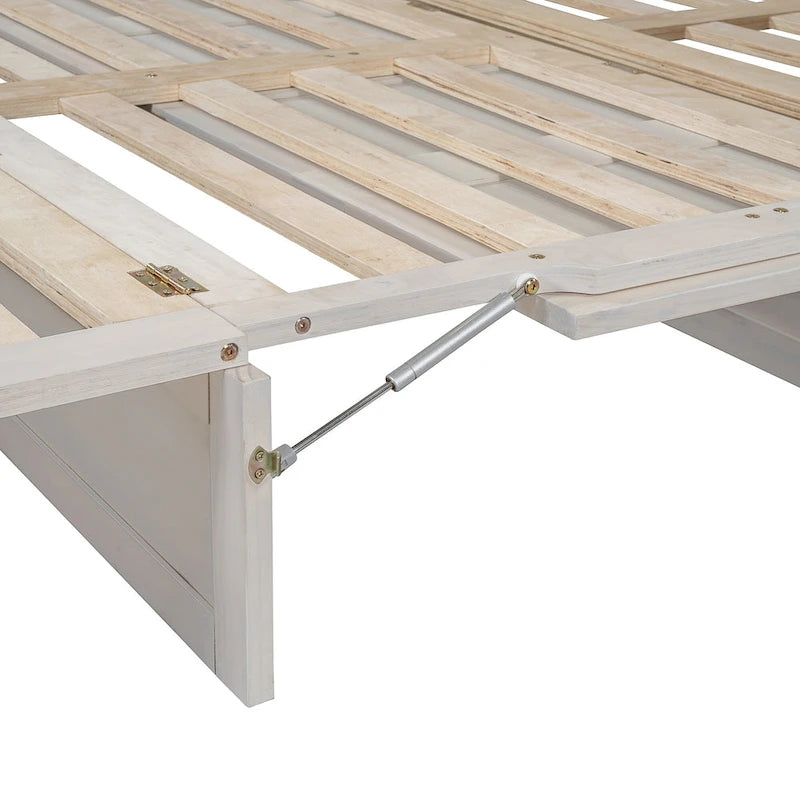 Lit escamotable moderne Queen avec tiroirs de rangement polyvalents et USB