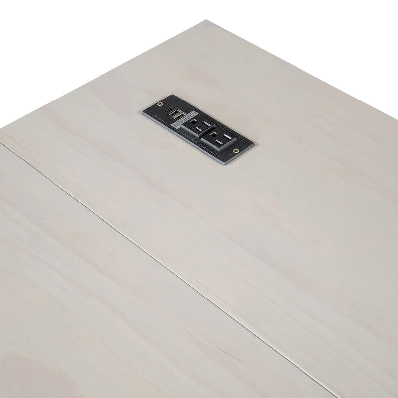 Lit escamotable moderne Queen avec tiroirs de rangement polyvalents et USB