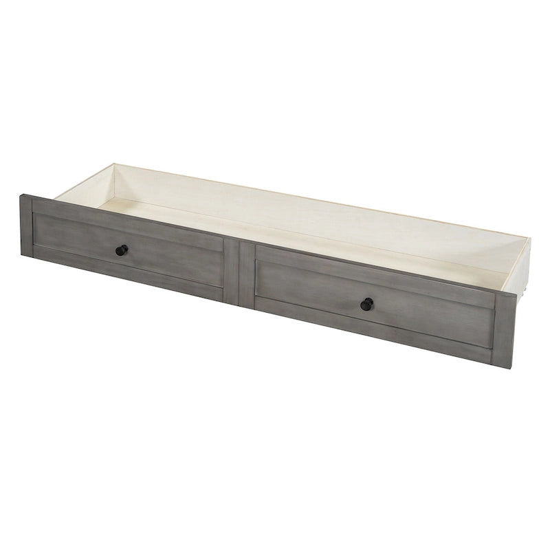 Lit escamotable moderne Queen avec tiroirs de rangement polyvalents et USB