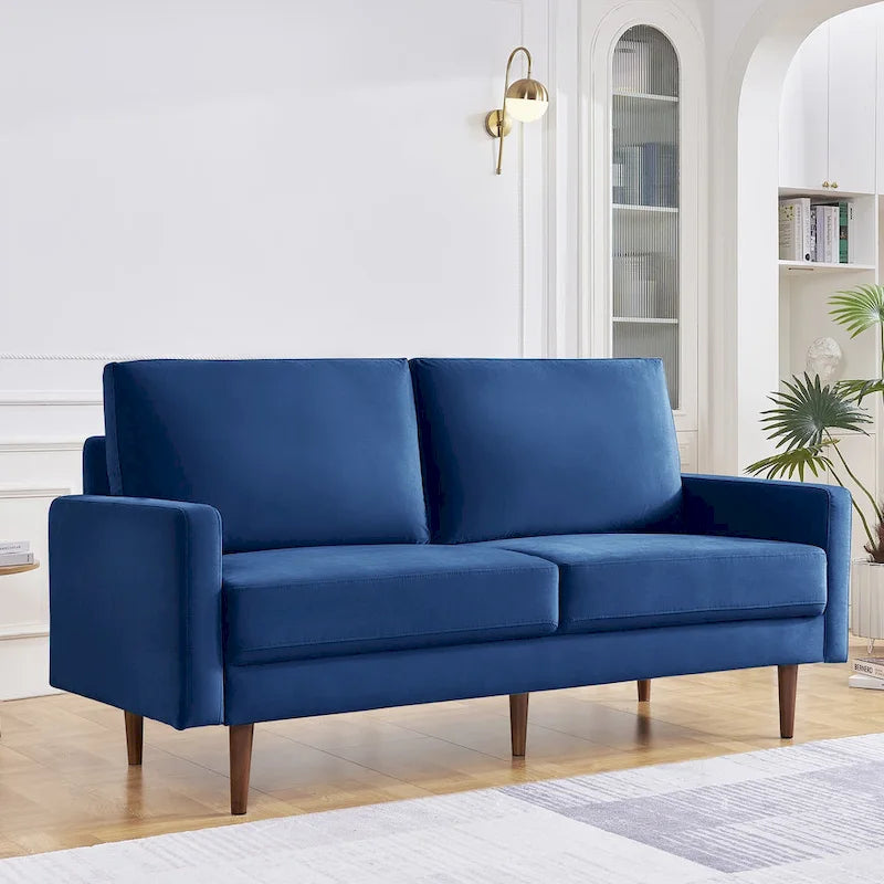 Canapé rembourré de 69 pouces de largeur avec accoudoirs carrés pour la maison et le bureau