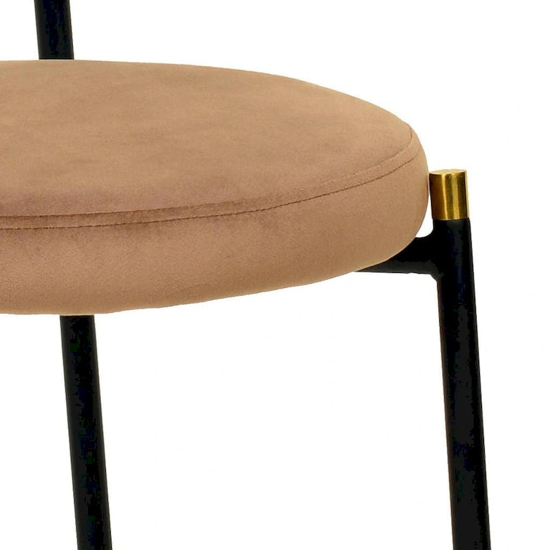 Lot de 2 chaises de salle à manger modernes avec dossier en osier et assise en velours rembourrée pour bureau, salon et cuisine