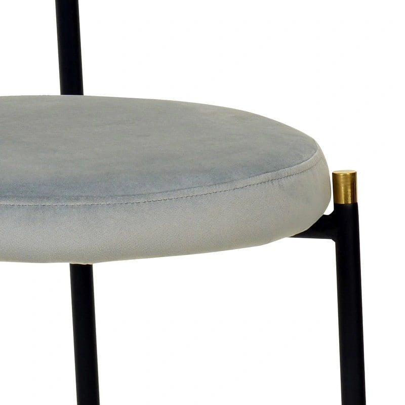 Lot de 2 chaises de salle à manger modernes avec dossier en osier et assise en velours rembourrée pour bureau, salon et cuisine