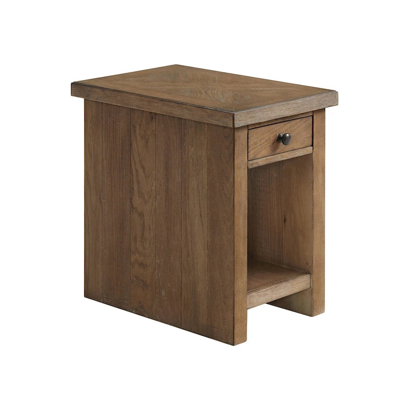 Table d'appoint de 16 po de largeur avec 1 tiroir, chêne patiné