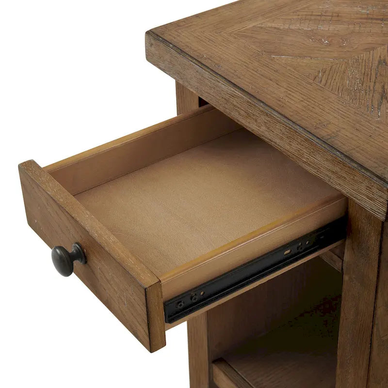 Table d'appoint de 16 po de largeur avec 1 tiroir, chêne patiné