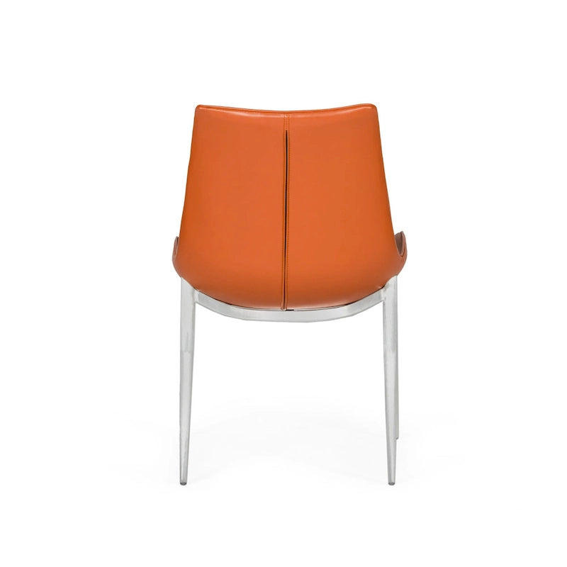 Chaise de salle à manger moderne en éco-cuir cognac (lot de 2)
