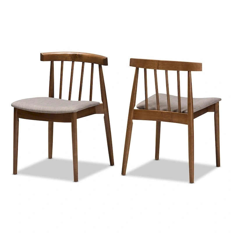 Ensemble de chaises de salle à manger en tissu beige style milieu du siècle