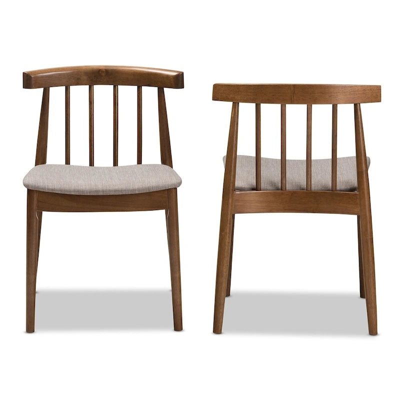 Ensemble de chaises de salle à manger en tissu beige style milieu du siècle
