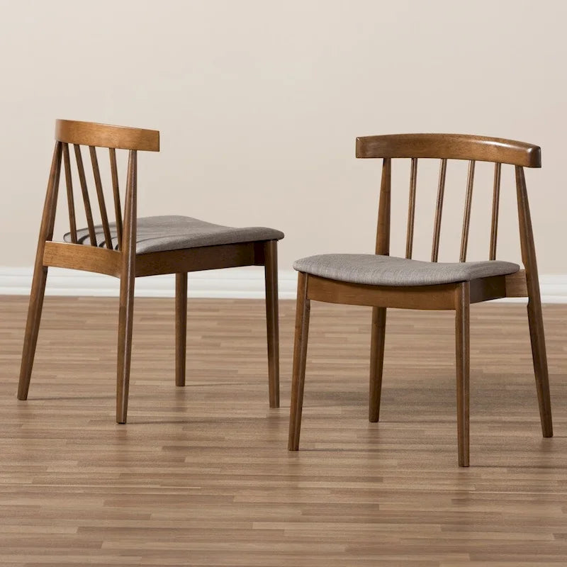 Ensemble de chaises de salle à manger en tissu beige style milieu du siècle