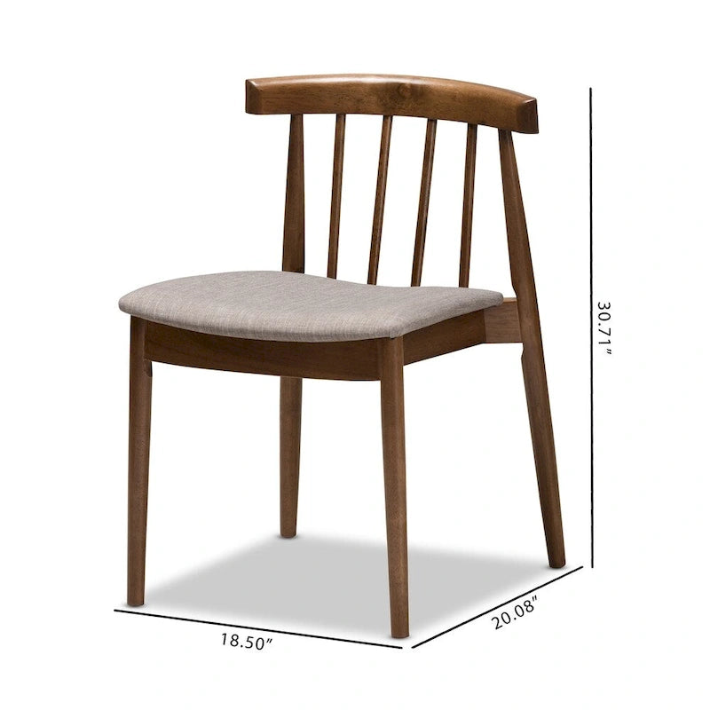 Ensemble de chaises de salle à manger en tissu beige style milieu du siècle