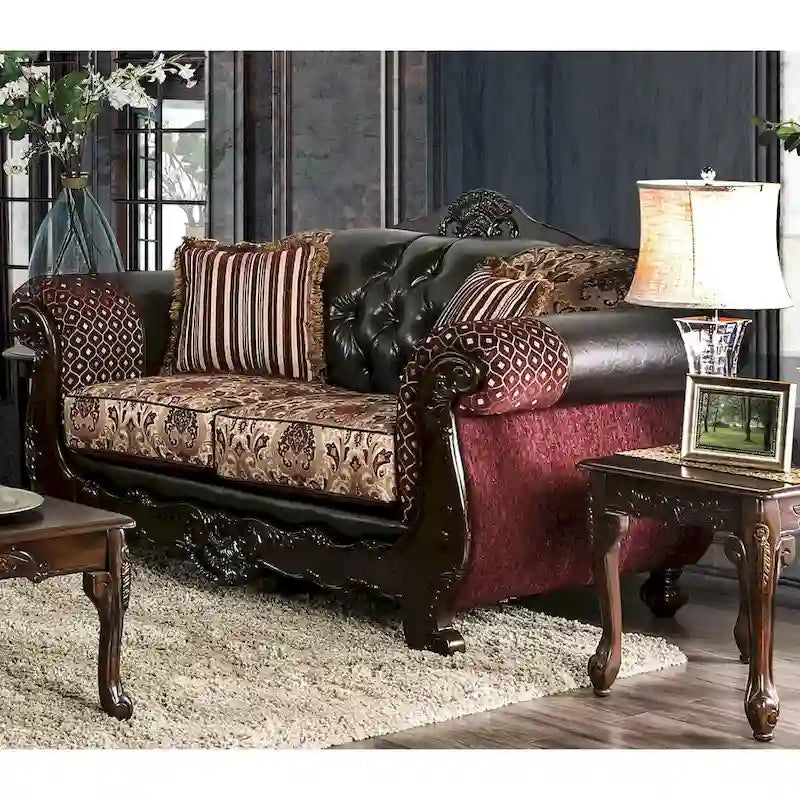 Rend Traditional Faux Leather Tufted Loveseat by Furniture of America