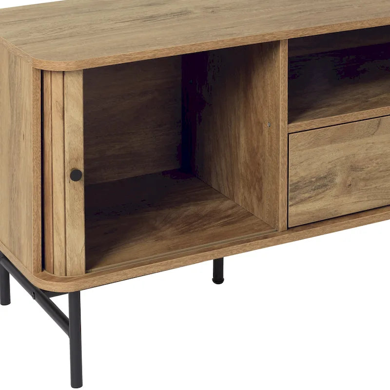 Meuble TV avec portes coulissantes et tiroir pour téléviseurs jusqu'à 75 po - 59 po de largeur