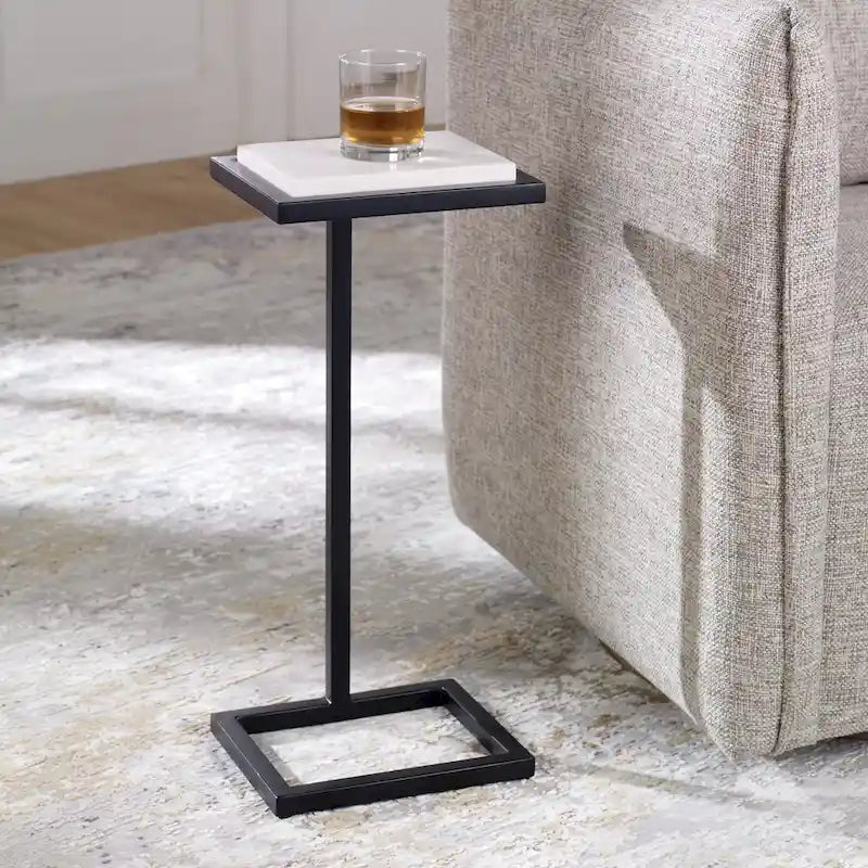 Table d'appoint blanche - 8P x 10L x 23H