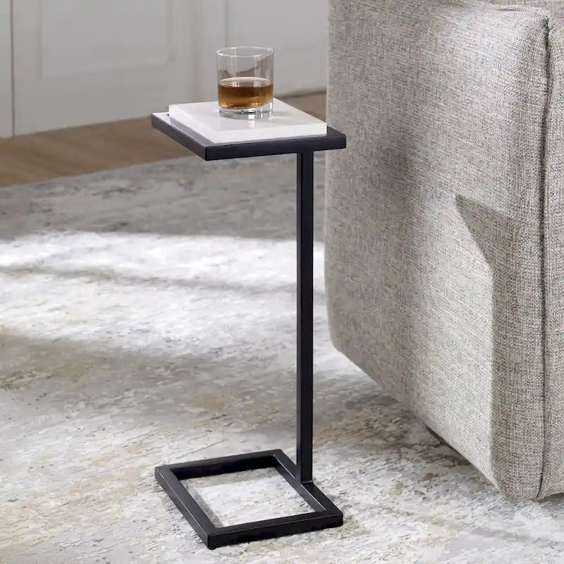 Table d'appoint blanche - 8P x 10L x 23H