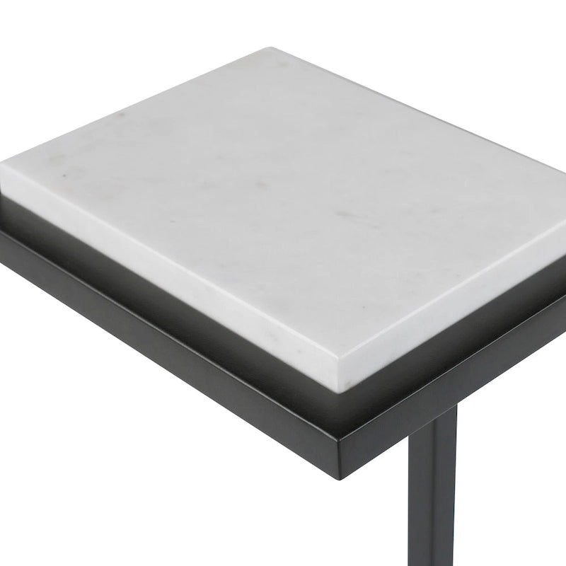 Table d'appoint blanche - 8P x 10L x 23H