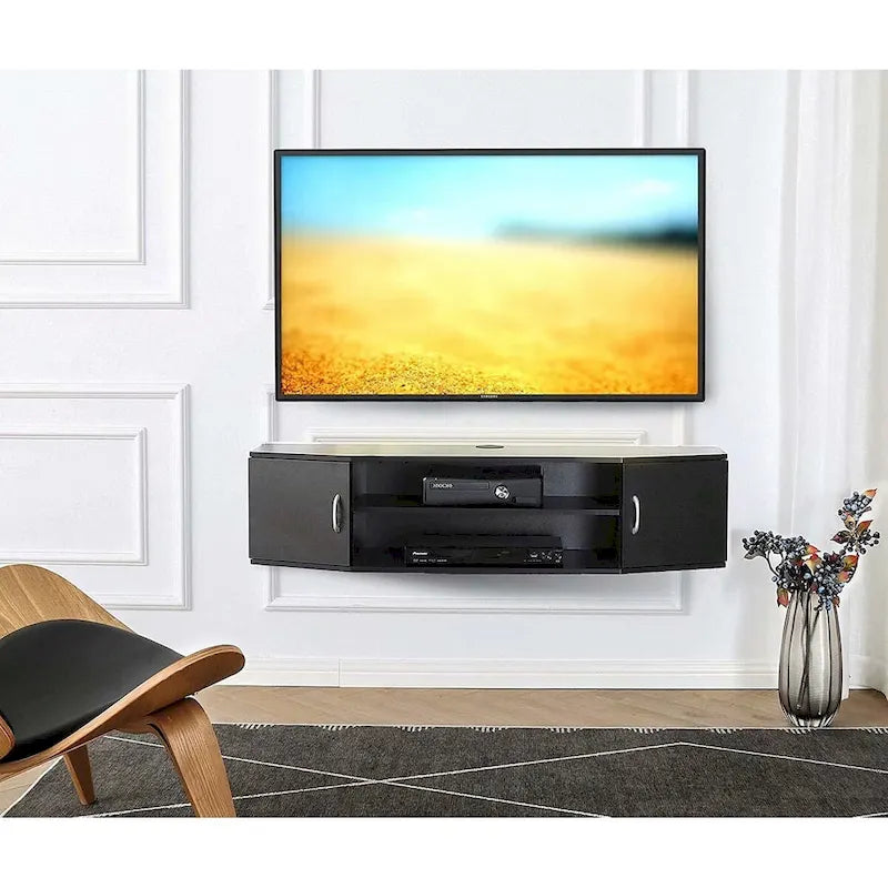 Console média TV murale Meuble de rangement flottant - 43,3