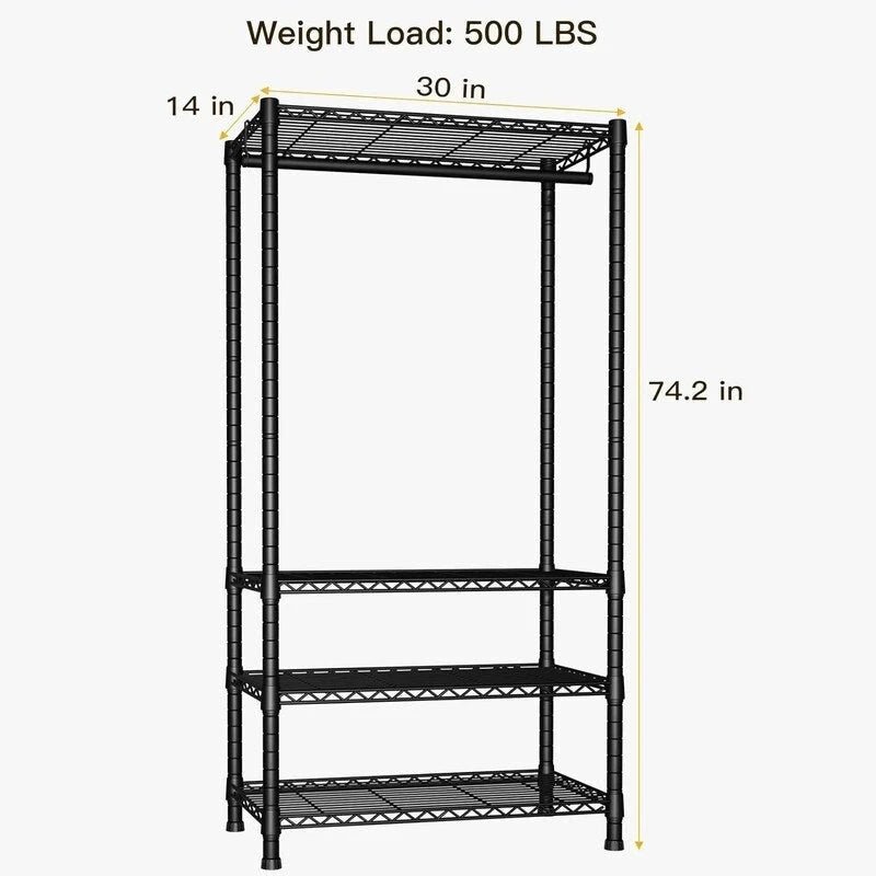 Portant à vêtements robuste - 14P x 30L x 74.2H