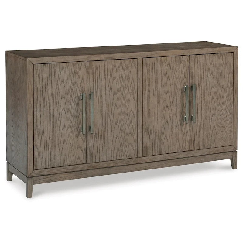 64 Inch Sideboard Buffet Server, 2 Double Door Cabinets, Rustic Brown