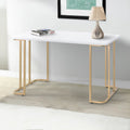 Writing Desk with Metal Curved Sled Base and Floor Protectors, White